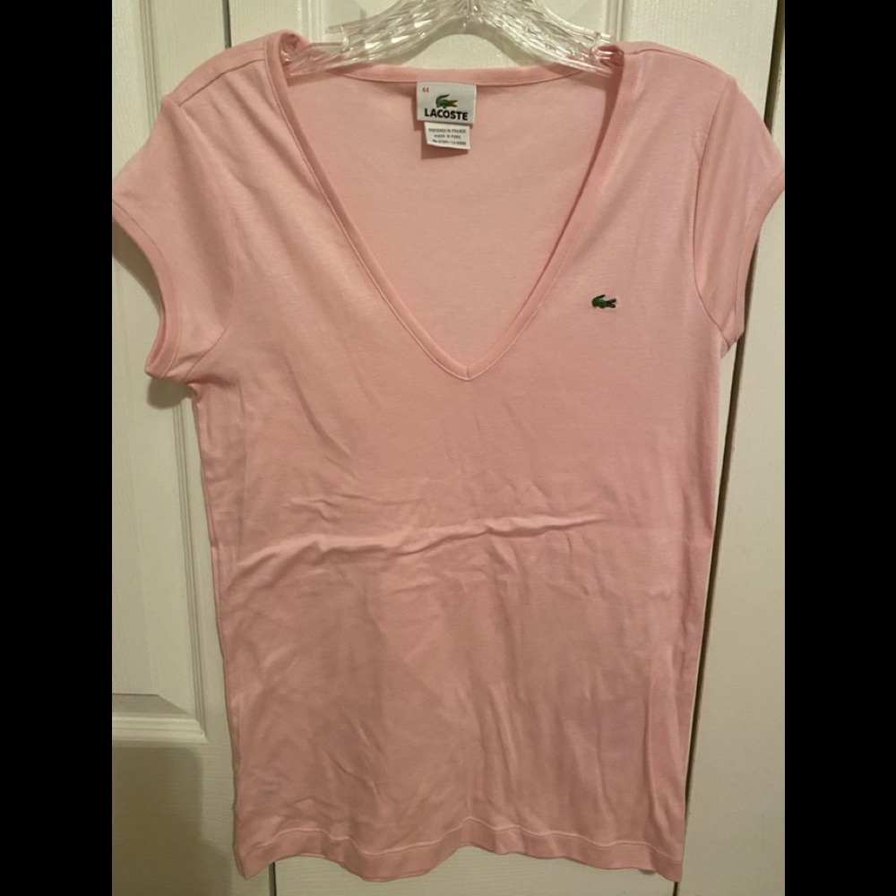 Lacoste v-neck in light pink